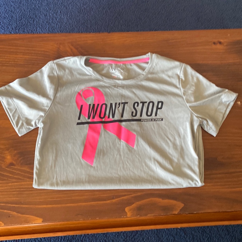 Underarmour heat gear breast cancer tee… never worn